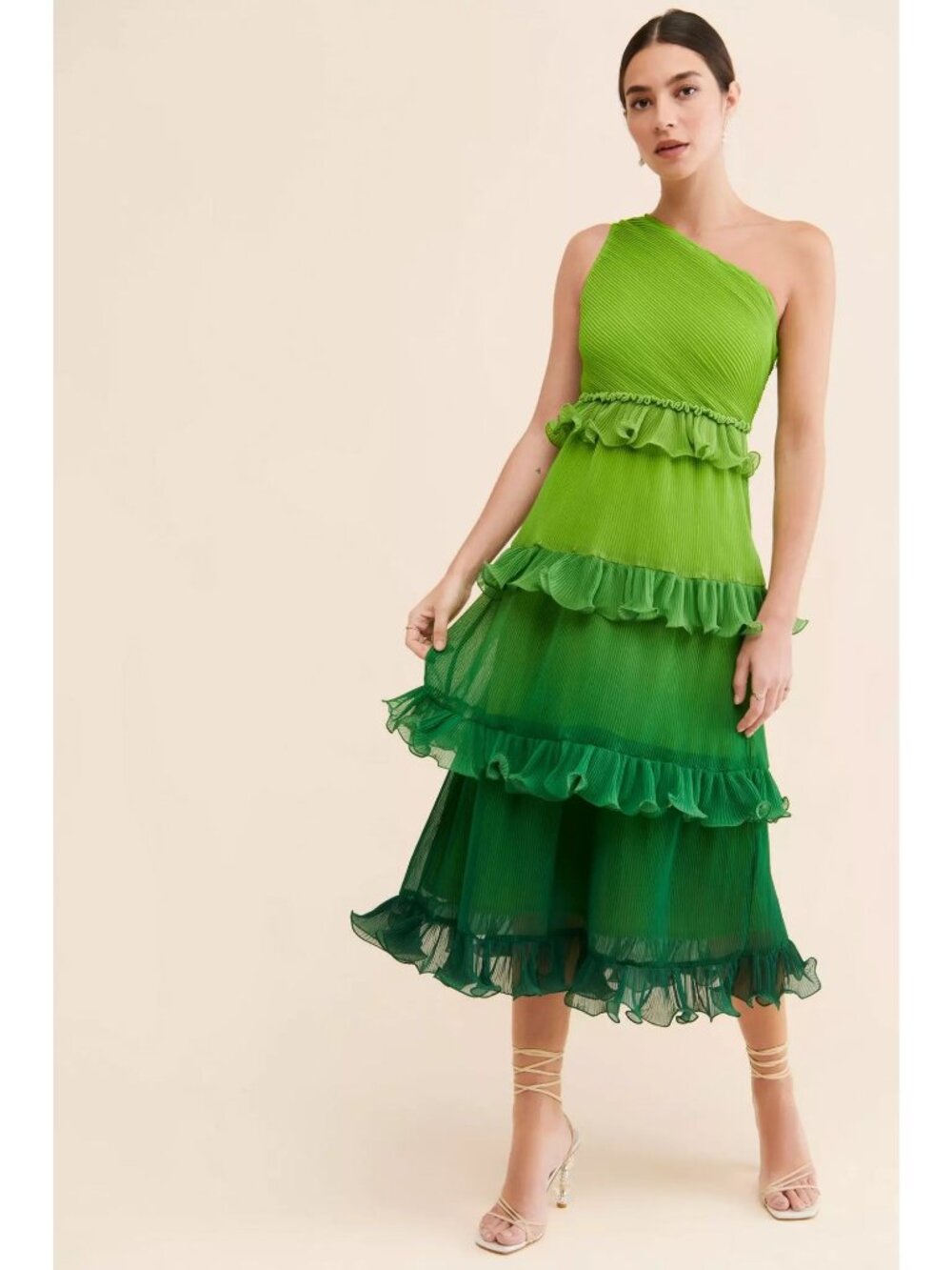 Vineet Bahl Tiered Ombre Midi Dress size Small